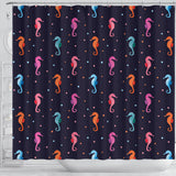Watercolor Colorful Seahorse Pattern Shower Curtain Fulfilled In US