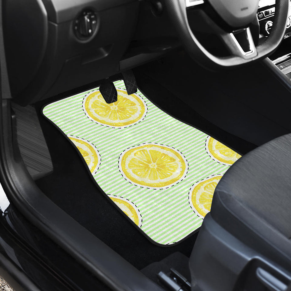 Slice Of Lemon Pattern Front And Back Car Mats