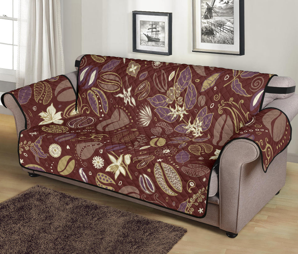 Coffee bean flower pattern Sofa Cover Protector