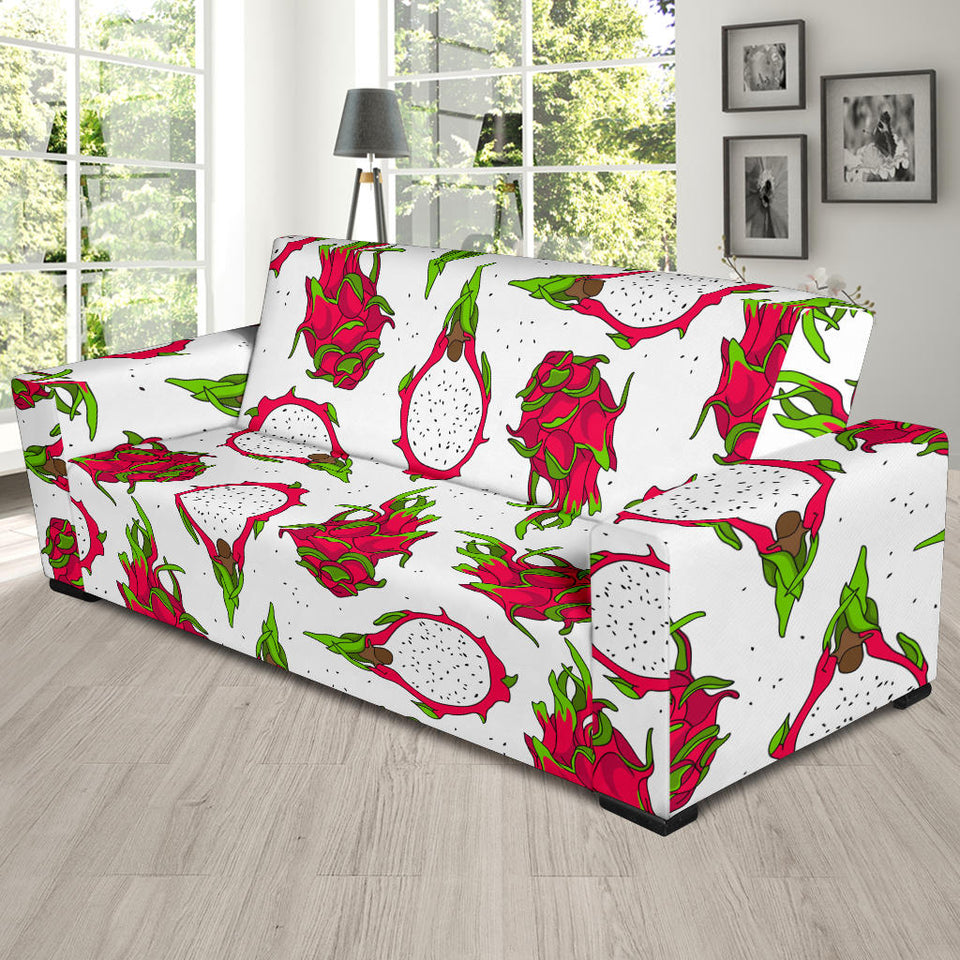 Dragon Fruits White Background Sofa Slipcover