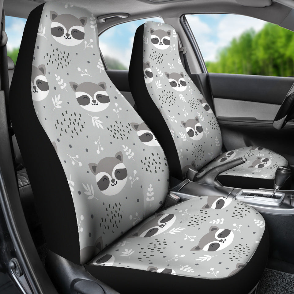 Cute Raccoons Leaves Dot  Universal Fit Car Seat Covers