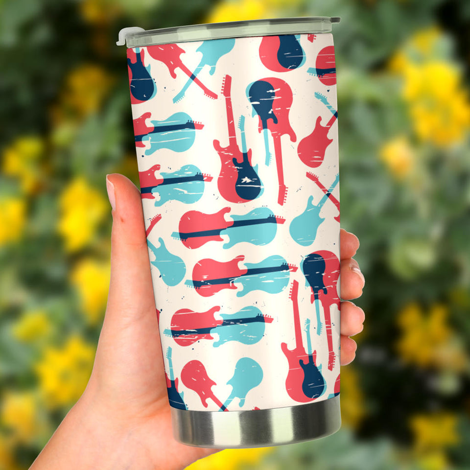 Red Blue Guitar Pattern Tumbler