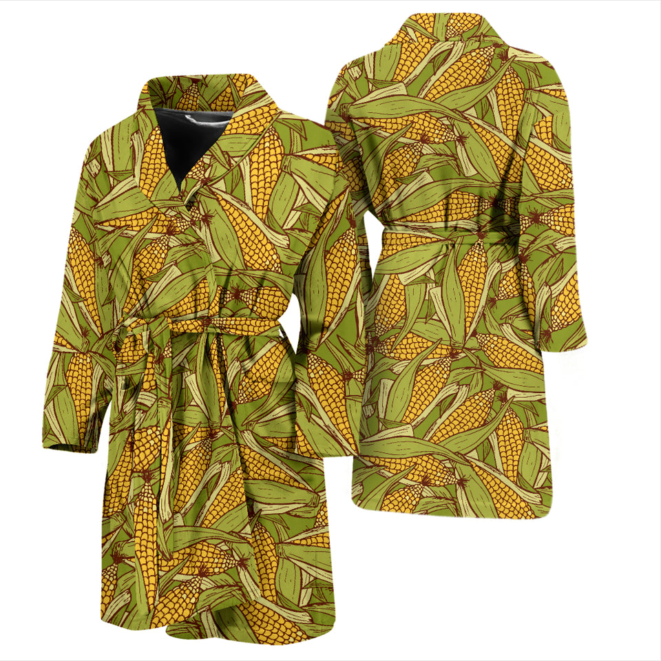 Corn Pattern Print Design 01 Men's Bathrobe
