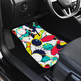 Watercolor Bowling Ball Pins Front And Back Car Mats