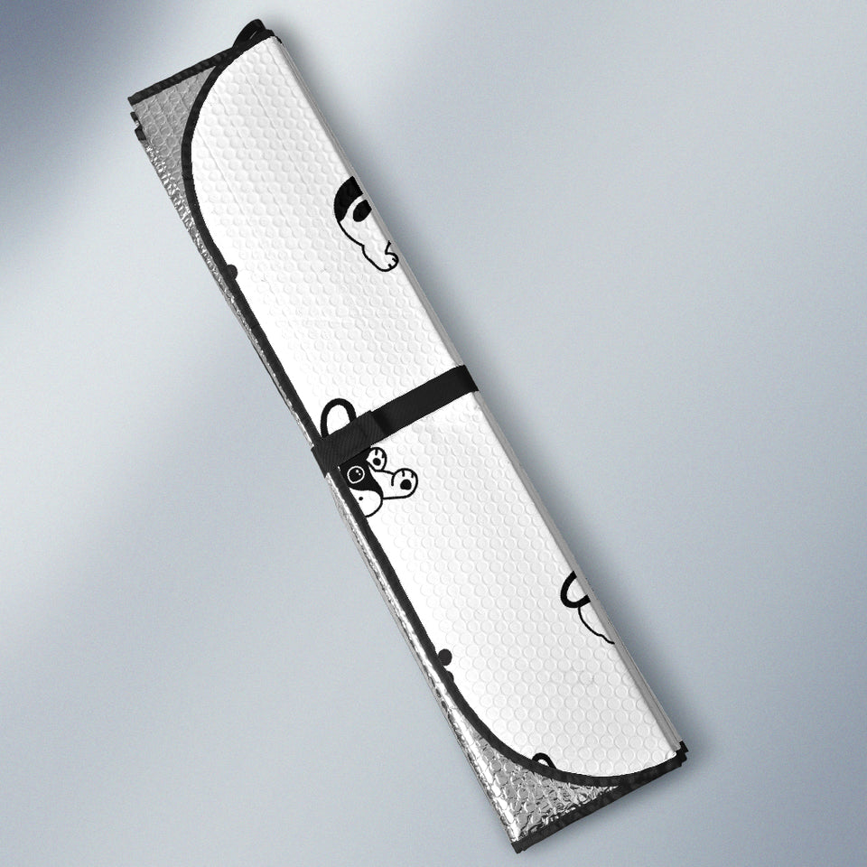 Cute French Bulldog Paw Pattern Car Sun Shade