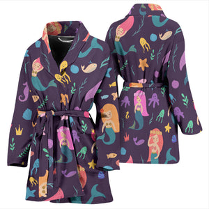 Beautiful Mermaid Fish Jellyfish Algae Other Marine World Women'S Bathrobe