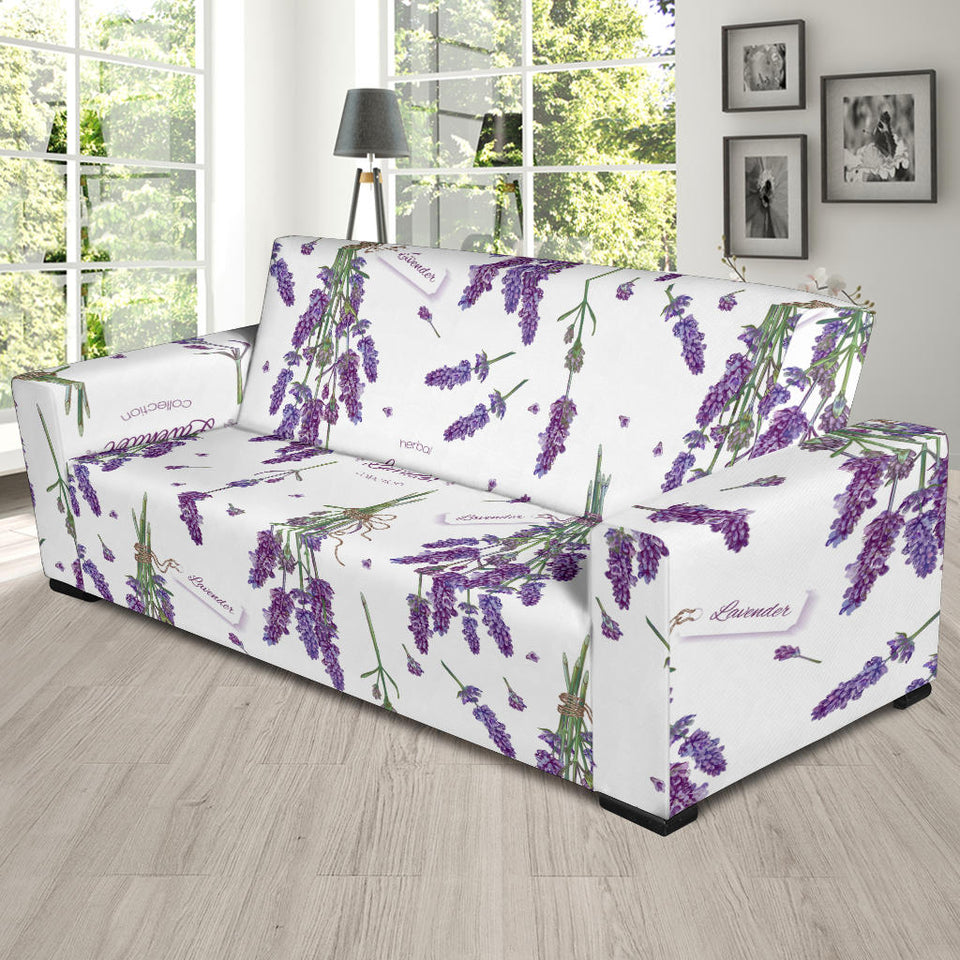 Lavender Flower Design Pattern Sofa Slipcover