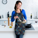 Beautiful Peacock Feather Pattern Adjustable Apron