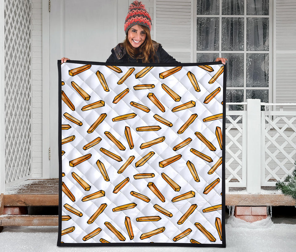 French Fries Potato Pattern Premium Quilt