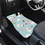Cute Snowman Snowflake Pattern Front And Back Car Mats