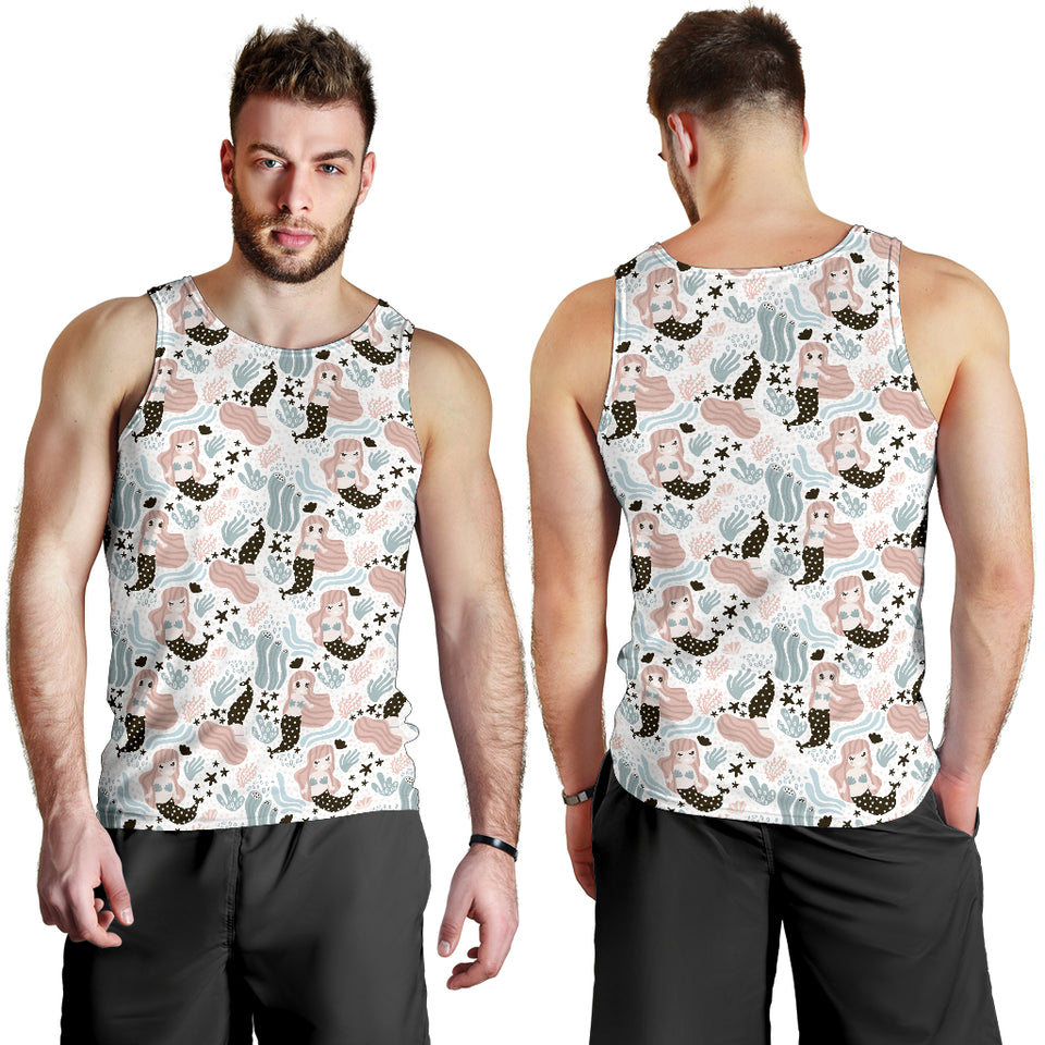 cute mermaid pattern Men Tank Top