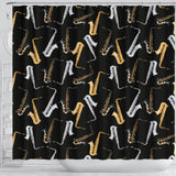 Saxophone Design Pattern Shower Curtain Fulfilled In US