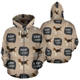 Beagle Pattern Zip Up Hoodie