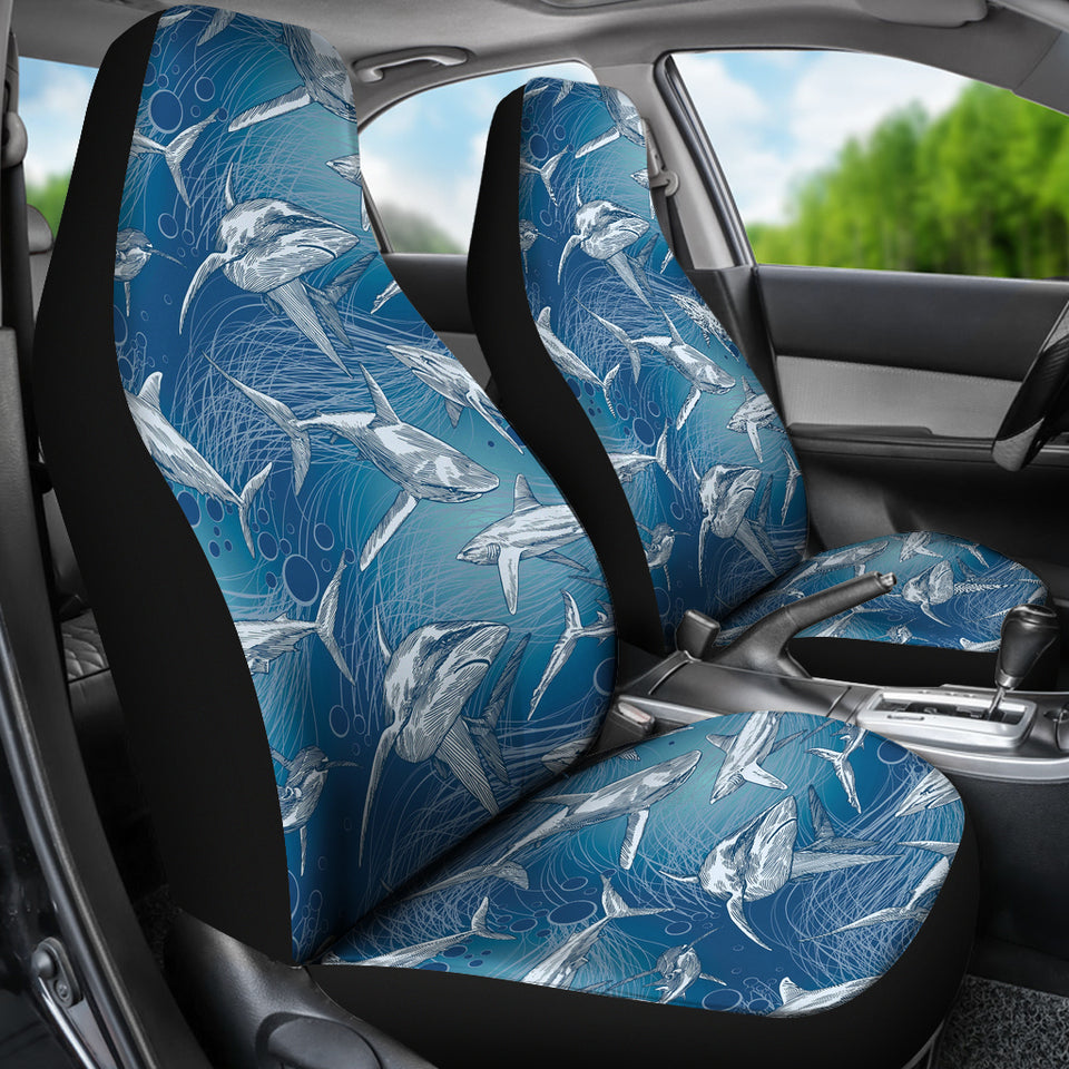 Shark Hand Drawn  Universal Fit Car Seat Covers