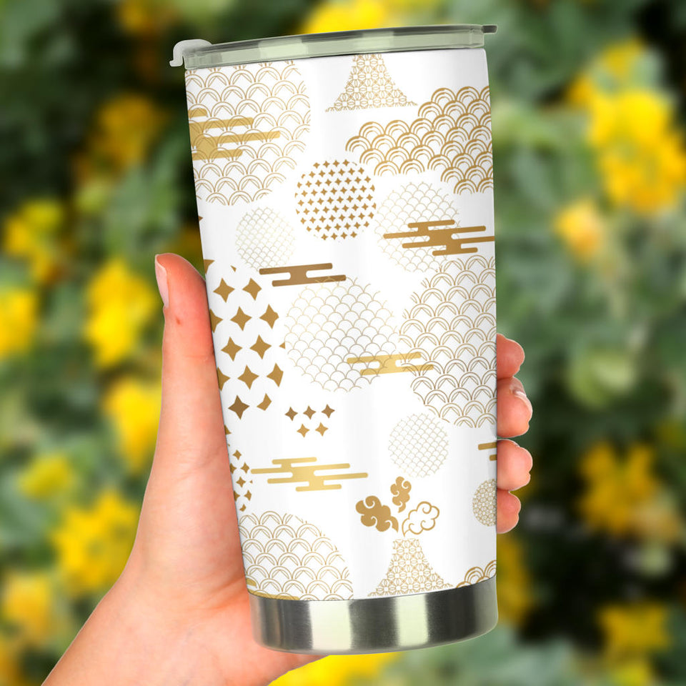 Beautiful Gold Japanese Pattern Tumbler