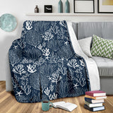 Coral Reef Pattern Print Design 05 Premium Blanket