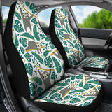 Cute Sloths Tropical Palm Leaves White Background  Universal Fit Car Seat Covers