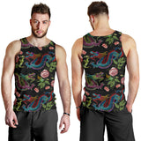Dragons flower pattern Men Tank Top