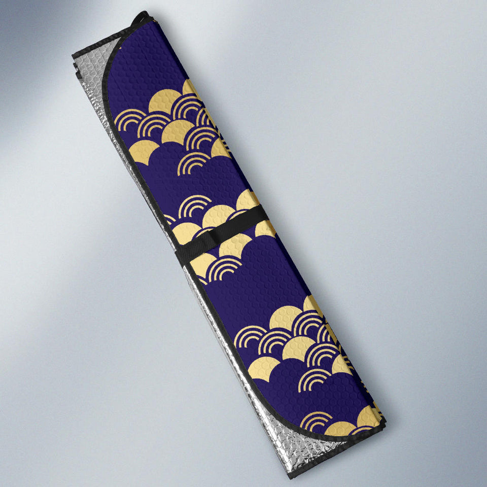 Beautiful Japanese Fan Pattern Car Sun Shade