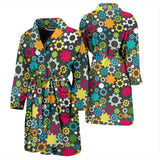 Gear Pattern Print Design 03 Men's Bathrobe