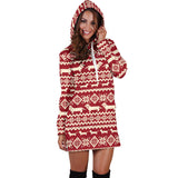Dachshund Nordic Pattern Women'S Hoodie Dress
