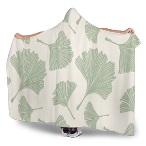 Ginkgo Leaves Pattern Hooded Blanket