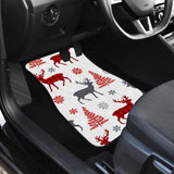 Deer Tree Snowflakes Chrismas Pattern Front And Back Car Mats