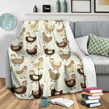 Cute Rooster Chicken Cock Premium Blanket