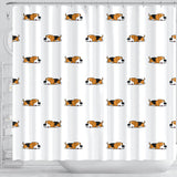Cute Beagle Dog Sleeping Pattern Shower Curtain Fulfilled In US