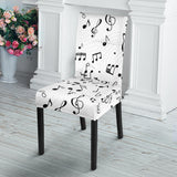 Music Notes Pattern Print Design 04 Dining Chair Slipcover