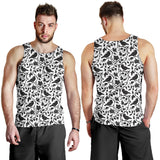 Crow dark floral pattern Men Tank Top