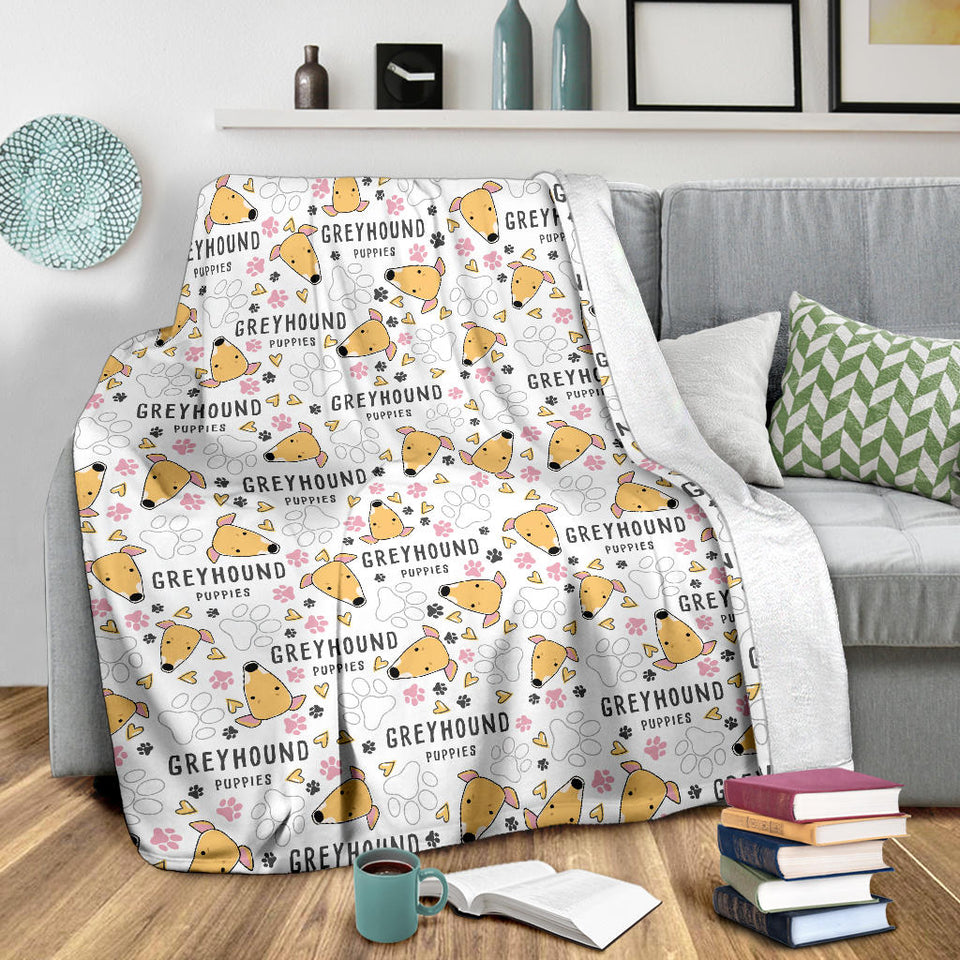 Greyhound Pattern Print Design 03 Premium Blanket