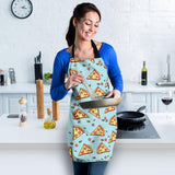 Hand Drawn Pizza Blue Background Adjustable Apron