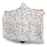 Cocoa Beans Leaves Pattern Hooded Blanket