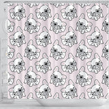 Cute French Bulldog Pattern Shower Curtain Fulfilled In US