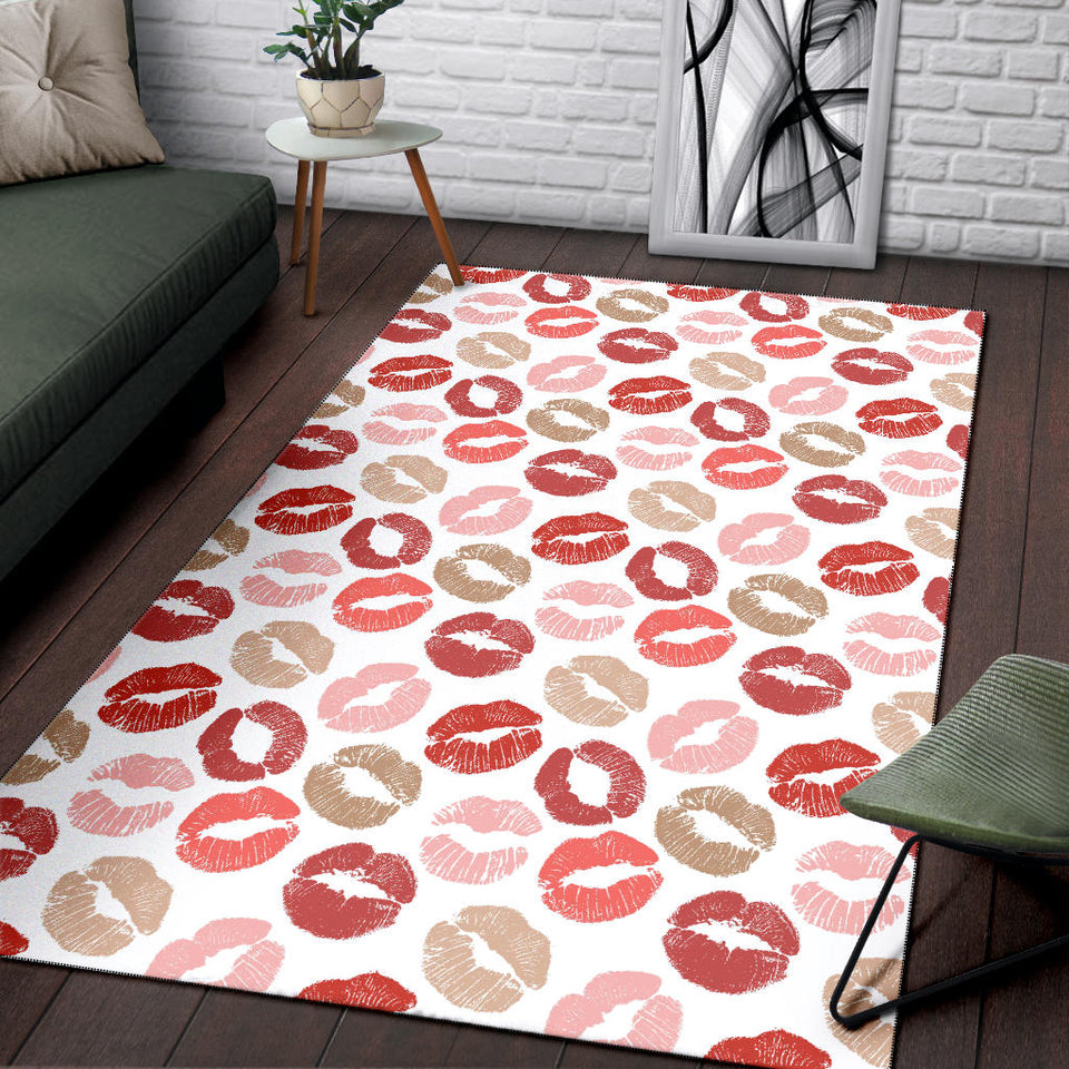 Lips Pattern Print Design 04 Area Rug