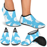 Cute White Sea Lion Seals Pattern Aqua Shoes