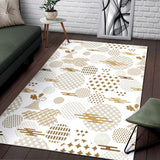 Beautiful Gold Japanese Pattern Area Rug