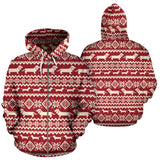 Dachshund Nordic Pattern Zip Up Hoodie