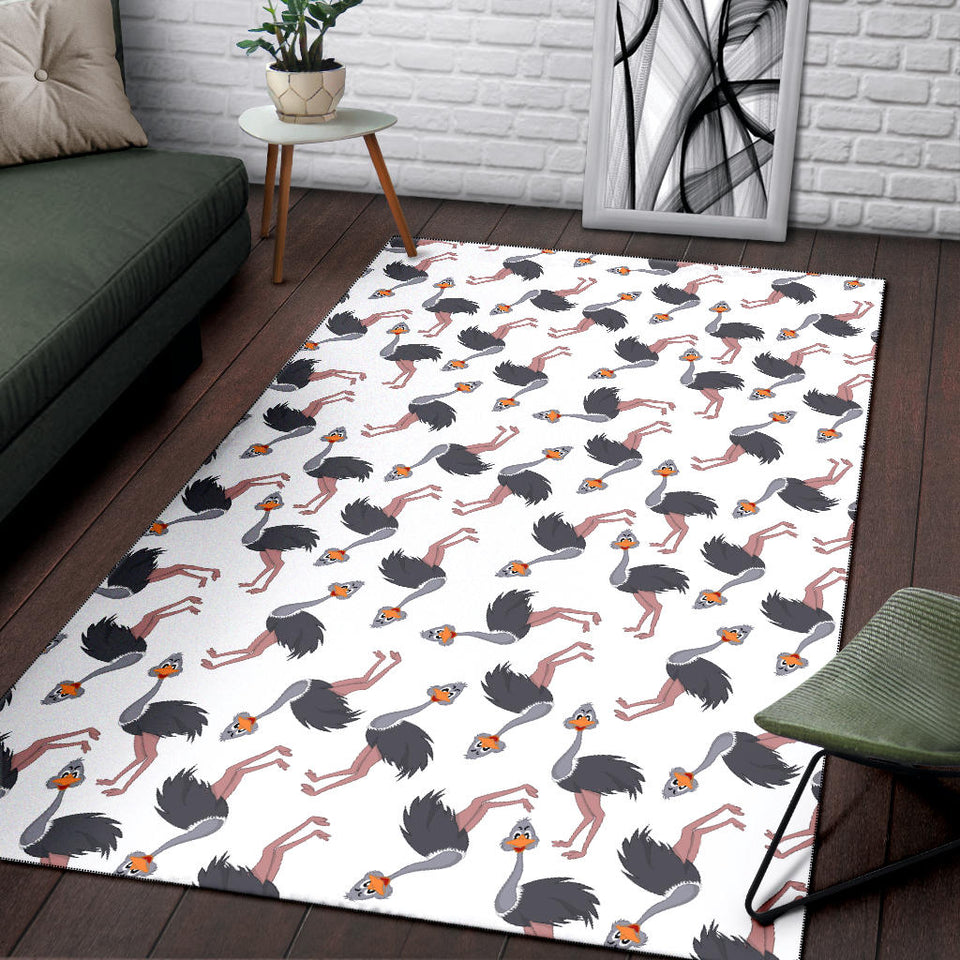 Ostrich Pattern Print Design 02 Area Rug
