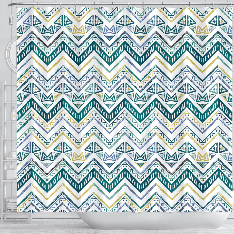 Zigzag  Chevron Paint Design Pattern Shower Curtain Fulfilled In US