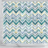 Zigzag  Chevron Paint Design Pattern Shower Curtain Fulfilled In US