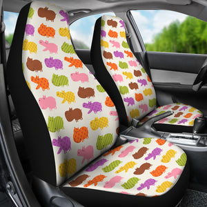 Hippopotamus Pattern Print Design 01 Universal Fit Car Seat Covers
