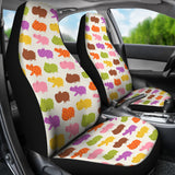 Hippopotamus Pattern Print Design 01 Universal Fit Car Seat Covers