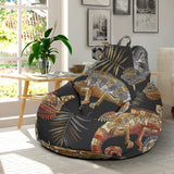 Chameleon Lizard Tropical Leaves Palm Tree Bean Bag Cover