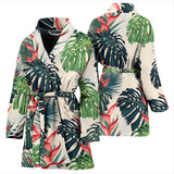 Heliconia Flowers, Palm And Monstera Leaves Women'S Bathrobe