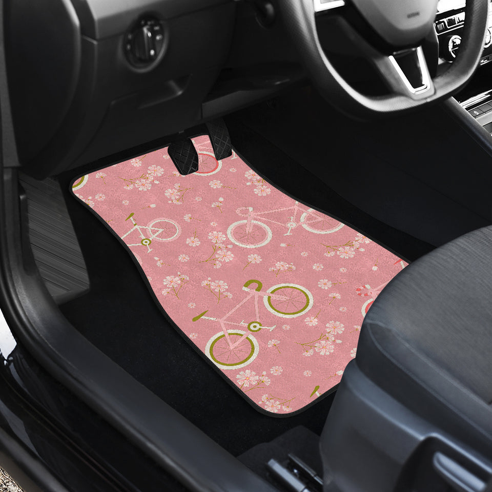 Bicycle Pattern Print Design 02 Front and Back Car Mats