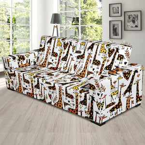 Giraffe Pattern Print Design 05 Sofa Slipcover