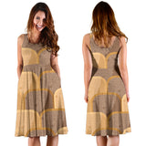 Bread Toast Pattern Print Design 04 Sleeveless Midi Dress