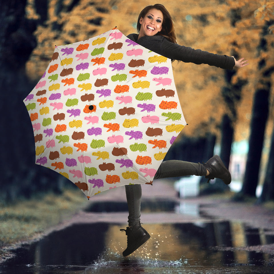 Hippopotamus Pattern Print Design 01 Umbrella